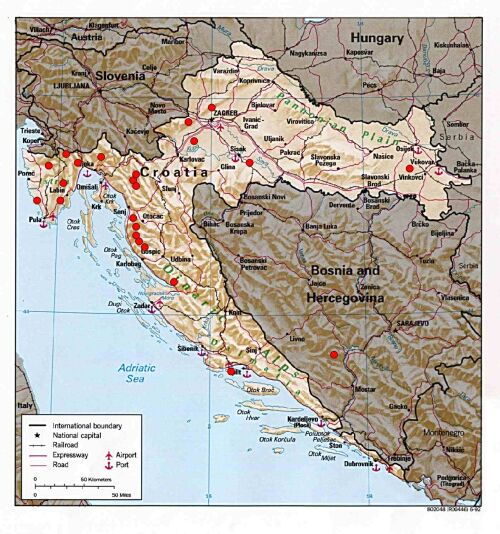 General map of Croatia 